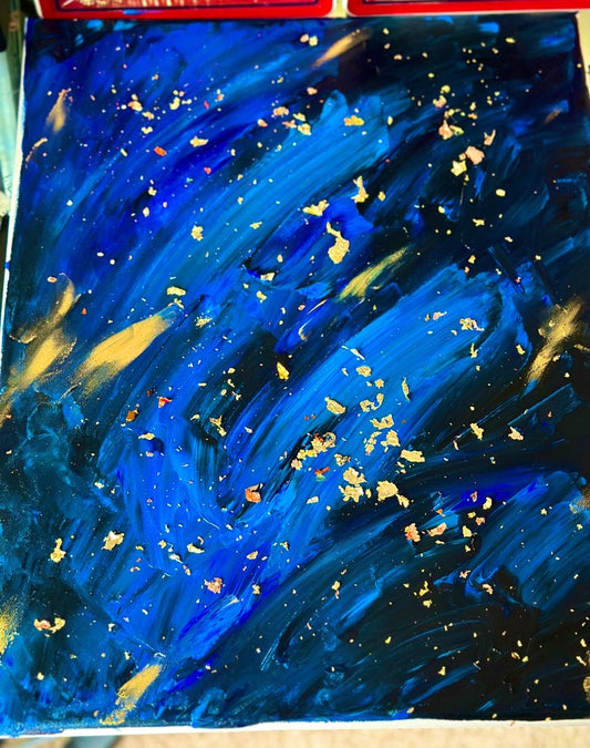 16x20 blue galaxy abstract painting